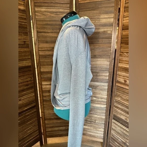 ZYIA Active Haze Yoga Shawl Gray Long Sleeve Wrap Style with Hood Size Small - Picture 4 of 11